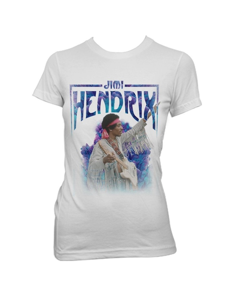 Jimi Hendrix Liquid Cloud White Womens T-Shirt $9.88 Shirts