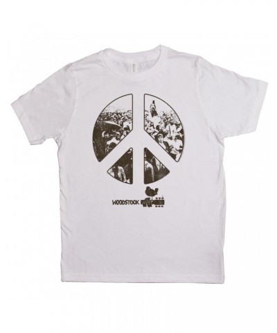 Woodstock Kids T-Shirt | Crowd Photo Peace Sign Kids Shirt $11.48 Kids