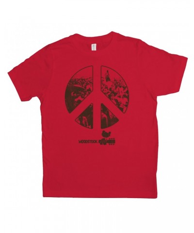 Woodstock Kids T-Shirt | Crowd Photo Peace Sign Kids Shirt $11.48 Kids