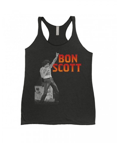 Bon Scott Ladies' Tank Top | On Stage Design Shirt $11.58 Shirts