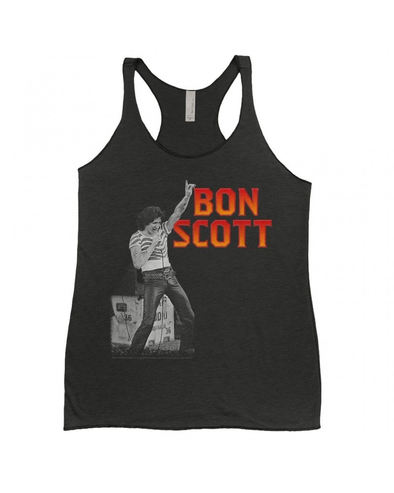 Bon Scott Ladies' Tank Top | On Stage Design Shirt $11.58 Shirts