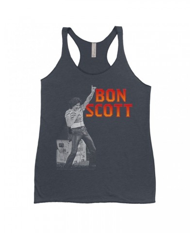 Bon Scott Ladies' Tank Top | On Stage Design Shirt $11.58 Shirts