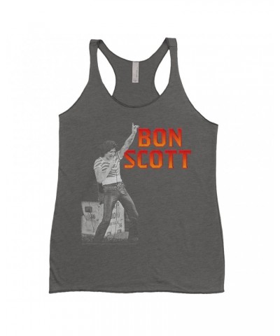 Bon Scott Ladies' Tank Top | On Stage Design Shirt $11.58 Shirts