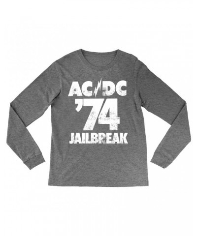 AC/DC Heather Long Sleeve Shirt | Jailbreak 1974 Shirt $14.08 Shirts