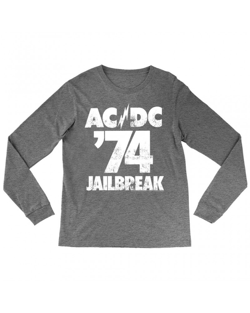 AC/DC Heather Long Sleeve Shirt | Jailbreak 1974 Shirt $14.08 Shirts