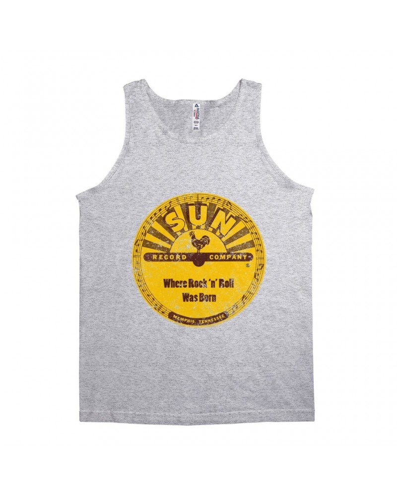 Sun Records Unisex Tank Top | Where Rock N' Roll Was Born Label Distressed Shirt $10.48 Shirts