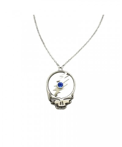 Grateful Dead Stealie September Sapphire Birthstone Necklace $47.04 Accessories